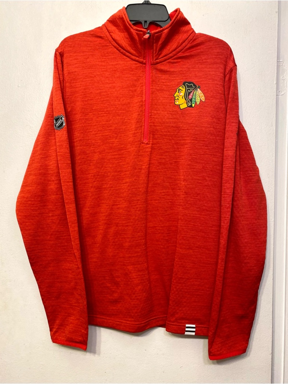 NHL Fanatics Chicago Blackhawks Men Red Half-Zip Pullover Medium
